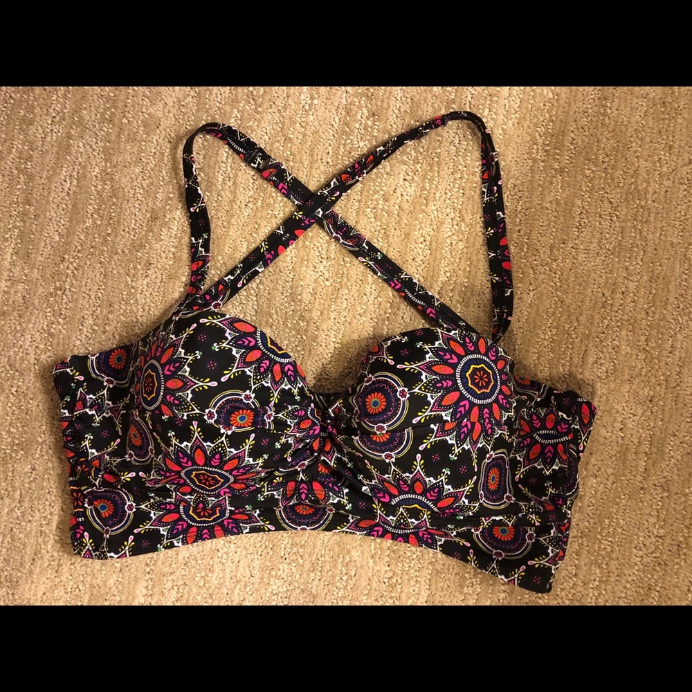 Torrid Black Boho Medallion Bikini Top